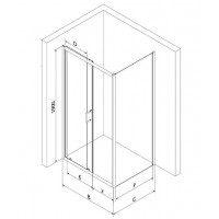 Sprchový kout MEXEN APIA - 120x90 cm - BLACK