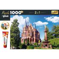 TREFL Sada 2v1 puzzle Zámek Drachenburg v Siebengebirge, Německo 1000 dílků s lepidlem