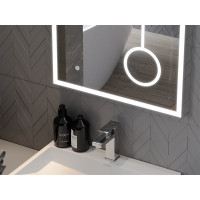 Obdélníkové zrcadlo MEXEN KALA 60x80 cm - s LED podsvícením, zvětšovací lupou a vyhříváním, 9820-060-080-611-00