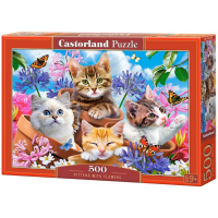 CASTORLAND Puzzle Koťátka s květinami 500 dílků