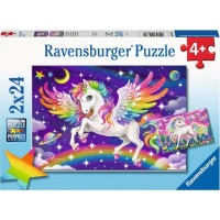 RAVENSBURGER Puzzle Jednorožec a Pegas 2x24 dílků