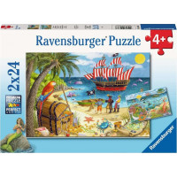 RAVENSBURGER Puzzle Piráti a mořské víly 2x24 dílků