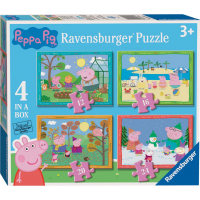 RAVENSBURGER Puzzle Prasátko Pepina: Roční období 4v1 (12, 16, 20, 24 dílků)