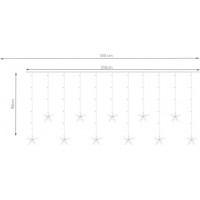 Světelný dekorační závěs Hvězdy 108 LED - vícebarevná 31V
