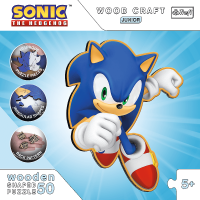 TREFL Wood Craft Junior puzzle Chytrý Ježek Sonic 50 dílků