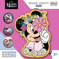 TREFL Wood Craft Junior puzzle Ve světě Minnie Mouse 50 dílků