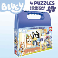EDUCA Puzzle v kufříku Bluey 4v1 (12,16,20,25 dílků)
