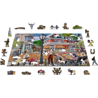 WOODEN CITY Dřevěné puzzle Hlavní ulice 2v1, 505 dílků EKO