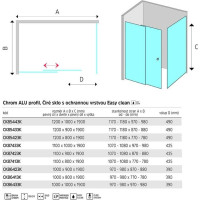 Sprchový kout LIMA - obdélník - chrom/sklo Čiré - posuvné dveře