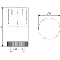 Termostatická hlavice pro radiátor MEXEN Space - černá - M30x1,5, W908-005-70