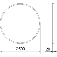 Kulaté zrcadlo MEXEN LOFT 50 cm - černý rám, 9850-050-050-000-70