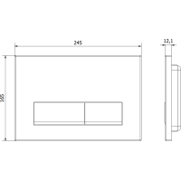 Ovládací tlačítko splachovadla - bílé matné - dvojčinné - plastové - typ 12, 601220