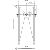 Sprchová vanička MEXEN STONE+ 80x180 cm - černá - minerální kompozit, 44708018