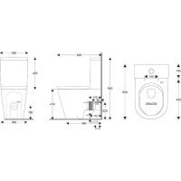 WC kombi Smart Flush RIMLESS - vario odpad - kapotované - 605x380x825 mm + sedátko SLIM