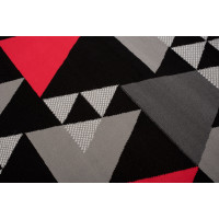 Kusový koberec MAYA Triangles - červený/šedý