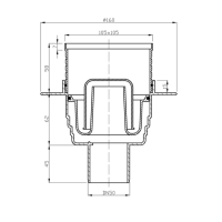 Bruckner Podlahová vpust 105x105 přímá, DN50, mřížka nerez lesk 183.020.0