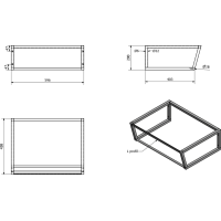 Sapho SKA konzole pod umyvadlo 600x200x460mm, černá mat SKA201