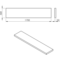 Sapho AVICE deska 170x36cm, aquamarine AV1766