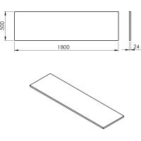 Sapho PLATO deska Rockstone 1800x24x500mm, bílá mat PL180-0101