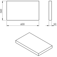 Sapho AVICE deska 60x36cm, dub starobílý AV0665