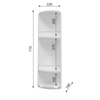 Gedy CAESAR třípatrová rohová polička do sprchy 226x710x160 mm, ABS plast, bílá 7081