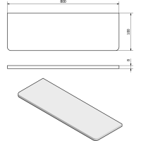 Sapho Police 800x100x8mm, čiré sklo 23484