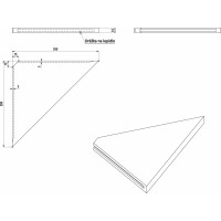 Sapho ABELINE rohová police rockstone 200x200mm, concrete AE200-4033