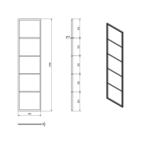 Sapho SKA sušák ručníků na opření 420x1700x20mm, bílá mat SKA561