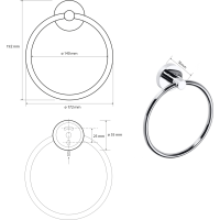 Sapho X-ROUND E držák ručníků kruh, chrom XR411