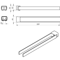Gedy PIRENEI dvojitý držák ručníků otočný 350mm, chrom PI2313