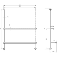 Sapho Závěsný držák ručníků na sprchovou zástěnu 600x730x125mm, chrom 1301-09