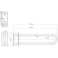 Sapho HANDICAP podpěrné madlo tvar U 813mm, černá XH540B