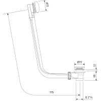 Polysan Vanová souprava s bovdenem, délka 775mm, zátka 72mm, zlato mat 71681GB