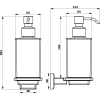 Gedy COLORADO dávkovač mýdla, 230 ml, mléčné sklo, chrom 6981