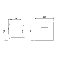 Cata SILENTIS 10 INOX koupelnový ventilátor axiální, 15W, potrubí 100mm, nerez mat 01070300