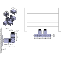 Sapho CUBE TWIN připojovací sada ventilů pro středové připojení, chrom CP581S