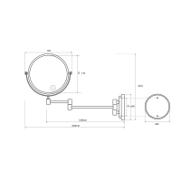 Sapho X-ROUND E závěsné kosmetické zrcátko Ø 135mm, chrom XR005