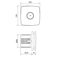 Cata X-MART 10T koupelnový ventilátor axiální s časovačem, 15W, potrubí 100mm, bílá 01011000