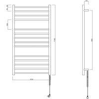 Sapho REDONDO elektrický sušák ručníků, kulatý, 630x1160 mm, 130 W, nerez lesk ER230V