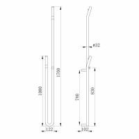 Sapho DUOPASSO elektrický sušák ručníků s časovačem, 122x1700mm, 45 W, zlato mat ER830