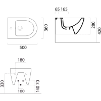 GSI PURA bidet závěsný 36x50cm, černá mat 8864126