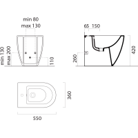 GSI PURA BIG bidet stojící 36x55cm, tortora mat 8872105