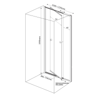 Aqualine AMICO sprchové dveře výklopné 1040-1220x1850mm, čiré sklo G100