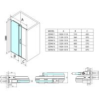 Gelco DRAGON sprchové dveře 1400mm, čiré sklo GD4614