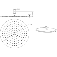 Sapho SLIM hlavová sprcha, průměr 300mm, černá mat MS573B