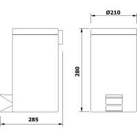 Aqualine SIMPLE LINE odpadkový koš kulatý 5l, nerez lesk 27105