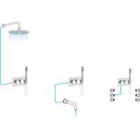 Sapho DIMY podomítková sprchová baterie s ruční sprchou, 2 výstupy, černá mat DM142BL