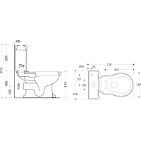 Kerasan RETRO WC kombi mísa 38, 5x72cm, zadní odpad, bílá 101301