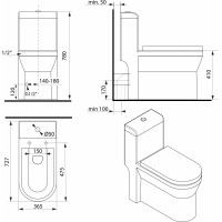 Sapho HUBERT WC kombi, spodní/zadní odpad, bílá PB304