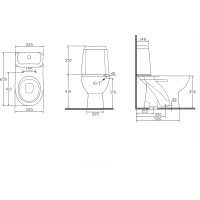 Aqualine RIGA WC kombi, dvojtlačítko 3/6l, spodní odpad, bílá RG801